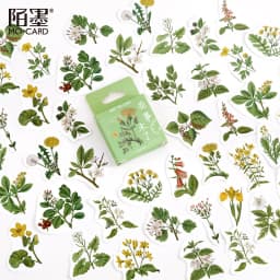 46 Pcs/Box Green Plant & Flower Decorative Stationery Stickers for Scrapbooking DIY Diary Album Stick Labels