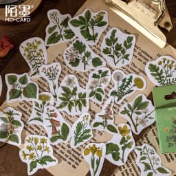 46 Pcs/Box Green Plant & Flower Decorative Stationery Stickers for Scrapbooking DIY Diary Album Stick Labels