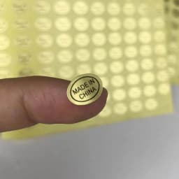 MADE IN CHINA Stickers 500pcs Small Oval 1.3x0.9cm Gold Background Universal Country of Origin