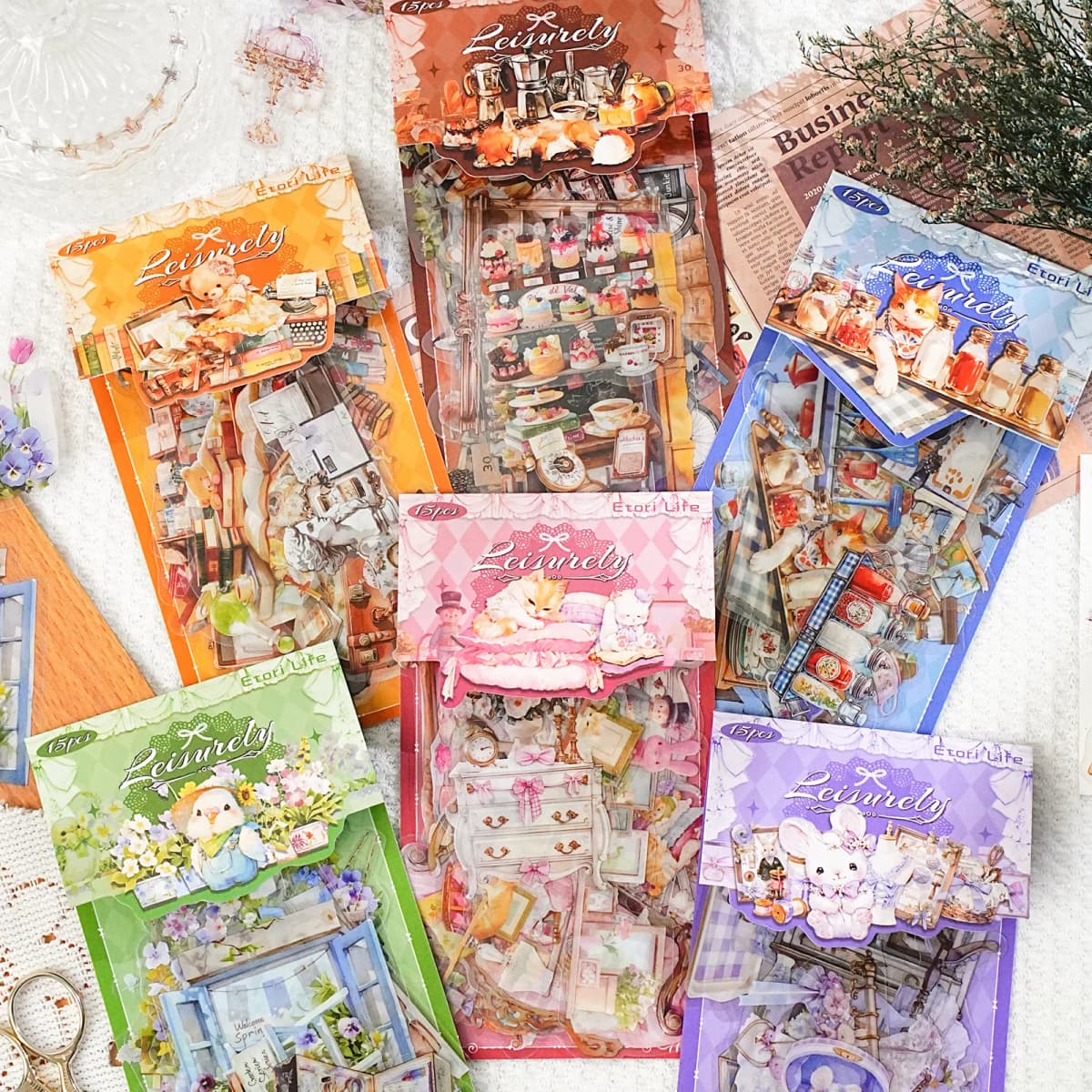 30pcs/1lot kawaii Stationery Sticker Resting leisurely and enjoying oneself for a long time junk journal Decorative