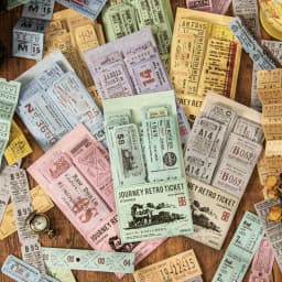 50pcs/lot Kawaii Scrapbook Sticker Journey tickets Scrapbooking Supplies diary Planner Decorative Craft Stationery Sticker