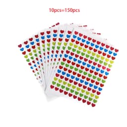 10 Sheets/Pack Of Children'S Mini Kindergarten Award Stickers Teacher Praise Praise Label Award Five-Pointed Star Heart Shape
