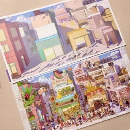 Kawaii 3D Cartoon Old Era Town Miniature Scene Stickers Visual Stacking DIY Toy Games Handmade Scrapbook Stickers Children Gifts