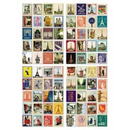 80pcs/4sheet DIY Retro Stamp London Paris Prince Italy Sticky Paper Sticker Kawaii Girl Stationery Stickers for Diary Decoration