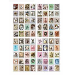 80pcs/4sheet DIY Retro Stamp London Paris Prince Italy Sticky Paper Sticker Kawaii Girl Stationery Stickers for Diary Decoration