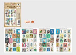 80pcs/4sheet DIY Retro Stamp London Paris Prince Italy Sticky Paper Sticker Kawaii Girl Stationery Stickers for Diary Decoration