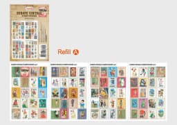 80pcs/4sheet DIY Retro Stamp London Paris Prince Italy Sticky Paper Sticker Kawaii Girl Stationery Stickers for Diary Decoration