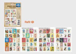 80pcs/4sheet DIY Retro Stamp London Paris Prince Italy Sticky Paper Sticker Kawaii Girl Stationery Stickers for Diary Decoration