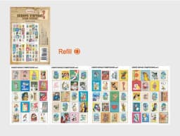 80pcs/4sheet DIY Retro Stamp London Paris Prince Italy Sticky Paper Sticker Kawaii Girl Stationery Stickers for Diary Decoration