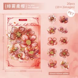 20pcs/1lot Kawaii Scrapbook Sticker The Poem of Blossoms Scrapbooking Supplies Planner Decorative Stationery Sticker