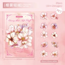 20pcs/1lot Kawaii Scrapbook Sticker The Poem of Blossoms Scrapbooking Supplies Planner Decorative Stationery Sticker