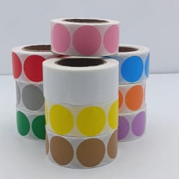 5cm Color Thermal Label Circle Self-adhesive Sticker 6cm Roll Sticker Label Direct Thermal Label for Logo Product Label QR Code