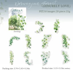 JIANWU Norwegian Forest Series Vintage Plant Landscaping Material Collage PET Sticker Creative DIY Journal Stationery