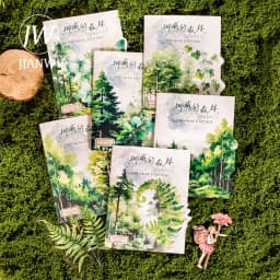 JIANWU Norwegian Forest Series Vintage Plant Landscaping Material Collage PET Sticker Creative DIY Journal Stationery