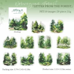 JIANWU Norwegian Forest Series Vintage Plant Landscaping Material Collage PET Sticker Creative DIY Journal Stationery