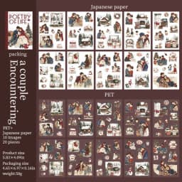 JIANWU Poetic Life Series Vintage Character Landscaping Material Collage Sticker Book Creative DIY Journal Stationery