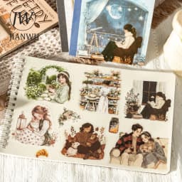 JIANWU Poetic Life Series Vintage Character Landscaping Material Collage Sticker Book Creative DIY Journal Stationery