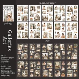 JIANWU Poetic Life Series Vintage Character Landscaping Material Collage Sticker Book Creative DIY Journal Stationery