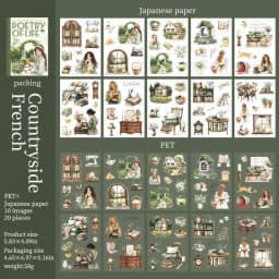 JIANWU Poetic Life Series Vintage Character Landscaping Material Collage Sticker Book Creative DIY Journal Stationery