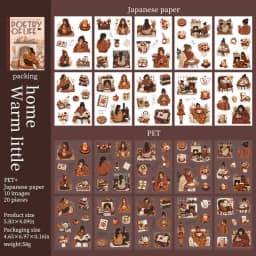 JIANWU Poetic Life Series Vintage Character Landscaping Material Collage Sticker Book Creative DIY Journal Stationery