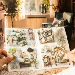 JIANWU Poetic Life Series Vintage Character Landscaping Material Collage Sticker Book Creative DIY Journal Stationery