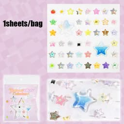 Mr Paper PET Holographic Silver Resin Coated Sticker Single Sheet Glitter Transparent Decal Planner Phone Case DIY Decoration