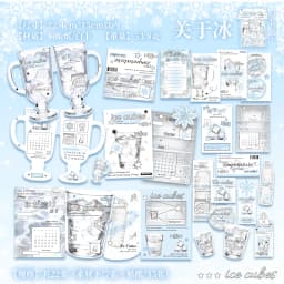 22pcs Sea Salt Ice Cube Series Kawaii Ins Winter Elements Decorative Stickers Material Pack Creative Scrapbooking DIY Aesthetics