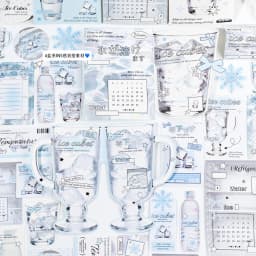 22pcs Sea Salt Ice Cube Series Kawaii Ins Winter Elements Decorative Stickers Material Pack Creative Scrapbooking DIY Aesthetics