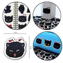 Kawaii Black Cats Meme Cute Stickers Pack Aesthetic Stationery Supplies Office School Diary Decoration Sticker Book Art Supplies