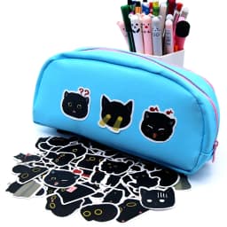 Kawaii Black Cats Meme Cute Stickers Pack Aesthetic Stationery Supplies Office School Diary Decoration Sticker Book Art Supplies