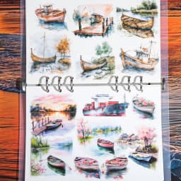 20pcs/1lot Kawaii Scrapbook Sticker canoeing on the lake Scrapbooking Supplies Planner Decorative Craft Stationery Sticker