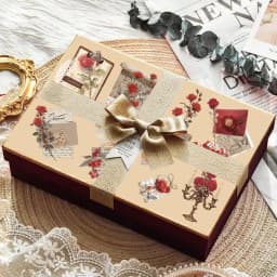 Etori Life Red Enchanting Rose Red Love Letter Vintage Journal Pattern Stickers for Scrapbooking Supplies, Photo Albums, Room Decoration, Envelopes, Magazines, Student Stationery, DIY Crafts, Children's Stickers, Die-Cut Crafts