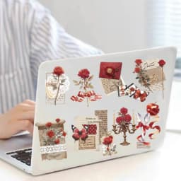 Etori Life Red Enchanting Rose Red Love Letter Vintage Journal Pattern Stickers for Scrapbooking Supplies, Photo Albums, Room Decoration, Envelopes, Magazines, Student Stationery, DIY Crafts, Children's Stickers, Die-Cut Crafts