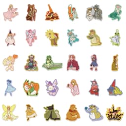 30PCS Fairy Tale Fun Graffiti Stickers DIY Handbooks Luggage Skateboarding Motorcycle Notebook Waterproof Stickers