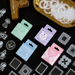 50pcs Kawaii Vintage Lace Flower Stationery Stickers Cute Girl DIY Craft Decorative Art Scrapbooking Album Supplies
