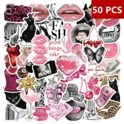 10/30/50PCS Sweet Cool Y2K Hot Girl Retro Punk Aesthetics Stickers Laptop Skateboard Scrapbooking Phone Luggage Sticker