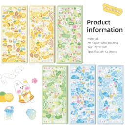 MOHAMM 12 Sheets Kawaii Rabbit Cartoon Photocards Stickers for DIY Collage Frame Scrapbook Journal Supplies