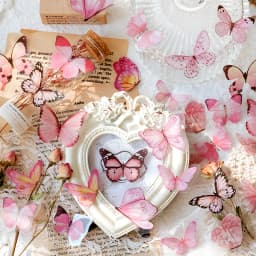 40Pcs/lot Butterfly Stickers Scrapbooking Bullet Journaling Toy Retro Craft Deco Album DIY Stationery Stickers Waterproof