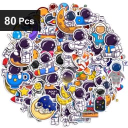 40-240pcs Astronaut Cosmonaut Stickers Cartoon Cute Decals Toy Stationery Guitar Phone Laptop Luggage Car Graffiti Kids Sticker
