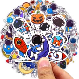 40-240pcs Astronaut Cosmonaut Stickers Cartoon Cute Decals Toy Stationery Guitar Phone Laptop Luggage Car Graffiti Kids Sticker
