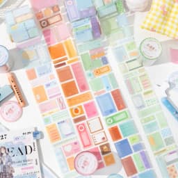 Journal GO 5x200cm Label Mark Daily PET Tape Vintage Stickers for Journal Scrapbooking Planner Decoration Masking Tape Sticker
