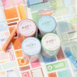 Journal GO 5x200cm Label Mark Daily PET Tape Vintage Stickers for Journal Scrapbooking Planner Decoration Masking Tape Sticker