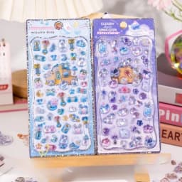 1 pc/4 pcs Cartoon 3D Drop Relief Stickers Mini Rabbit Sea Animals Cats Scrapbooking Diy Journal Cute School Stationery Stickers