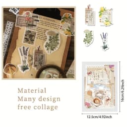 1Style 260Pcs/bag Retro Literary Style Handbook Diary Decoration Stickers Handbook Material Big Gift Set