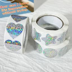 500pcs/roll Laser Blank Love Heart Stars Round Stickers Handmade Decoration Holiday Birthday Party Gift Sealing Label 1inch