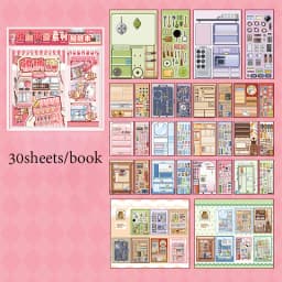 Mr. Paper 30pcs Organized Daily Sticker Book, Life Theme Journal Supplies, Multi-Function Collage Decor, Creative Stationery
