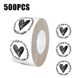 500pcs Heart Stickers 1 Inch Round Envelope Sealing Label for Wedding Party Invitation Card Gift Decor Tags