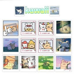 500Pcs Polaroid-Style Cute Cartoon Line Dog Sticker Roll, Adorable Scene Seal Decals for Decor, DIY & Gifts