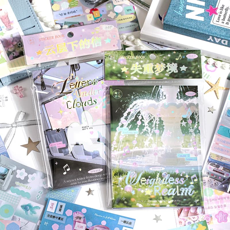 24/48 Sheets Die cut Stickers book Cartoon Aesthetics Decorative handmade Scrapbooking supplies Japanese Stationery Stickers