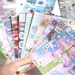 24/48 Sheets Die cut Stickers book Cartoon Aesthetics Decorative handmade Scrapbooking supplies Japanese Stationery Stickers